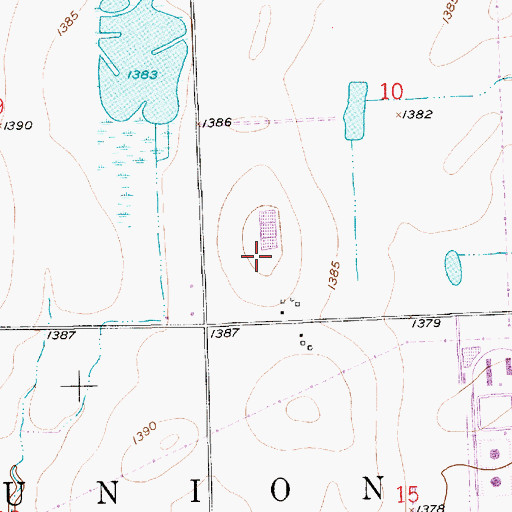Topographic Map of KZSN - FM (Colwich), KS