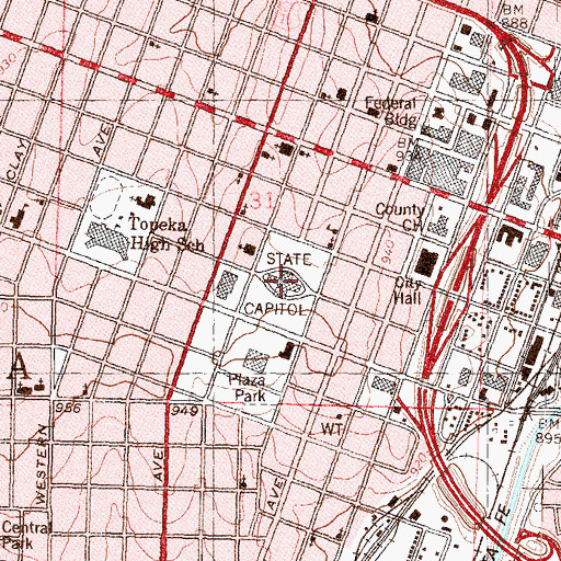 Topographic Map of Kansas State Capitol, KS