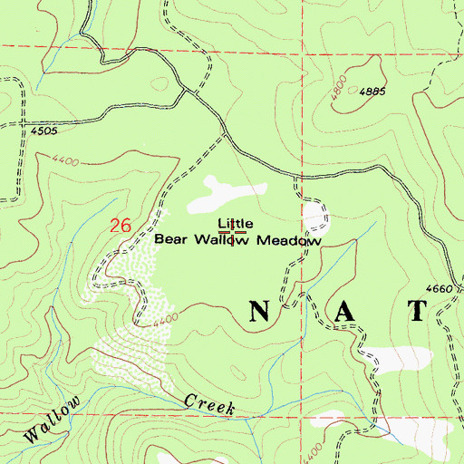 Topographic Map of Little Bear Wallow Meadow, CA