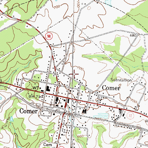 Topographic Map of Madison County Emergency Medical Services Station 2, GA