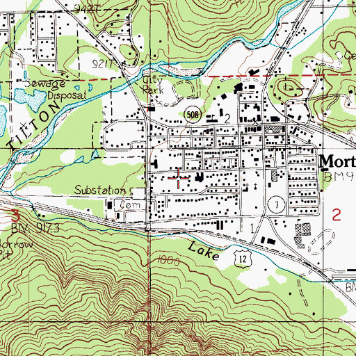 Topographic Map of Morton General Hospital, WA