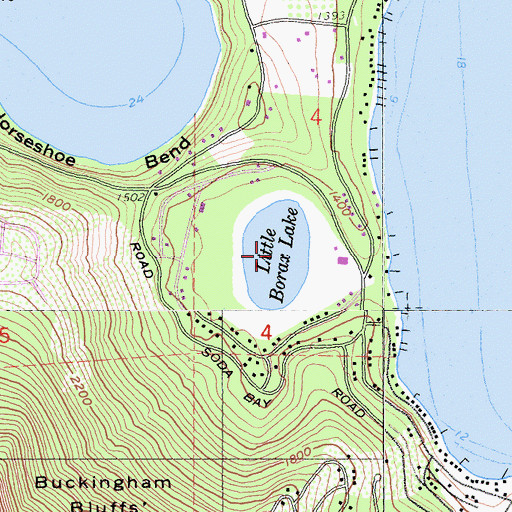 Topographic Map of Little Borax Lake, CA