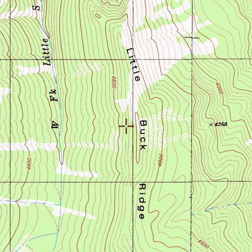 Topographic Map of Little Buck Ridge, CA