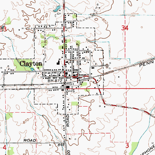 Topographic Map of Fire Department of Liberty Township, IN