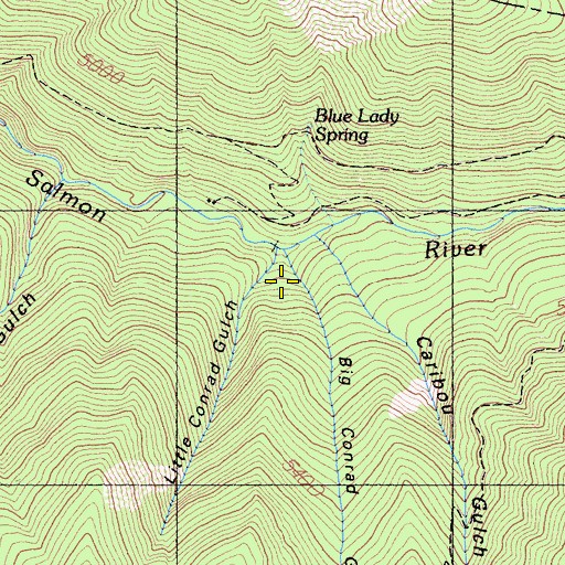 Topographic Map of Little Conrad Gulch, CA