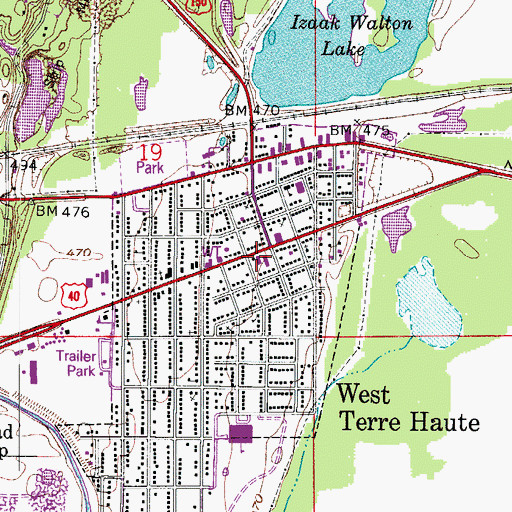 Topographic Map of Sugar Creek Fire Department, IN