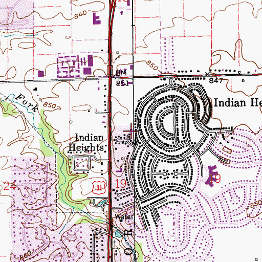 Topographic Map of Taylor Township Fire and Rescue, IN