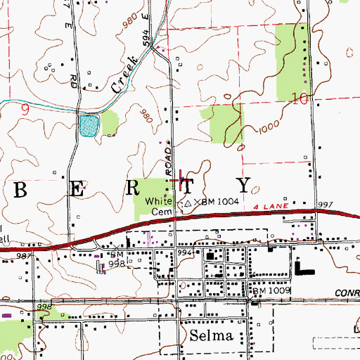 Topographic Map of Liberty Township Volunteer Fire Department, IN