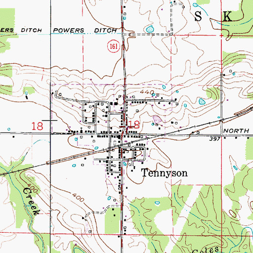 Topographic Map of Skelton - Owen Fire Territory, IN