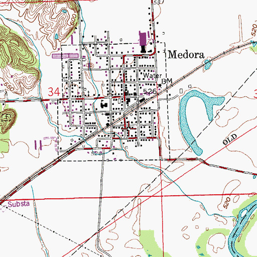 Topographic Map of Carr Township Fire Rescue, IN