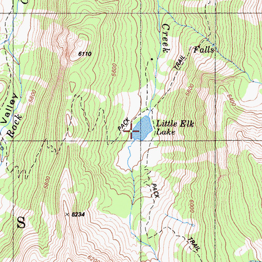 Topographic Map of Little Elk Lake, CA