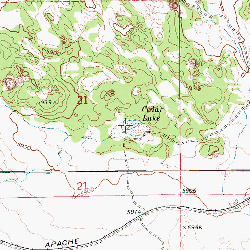 Topographic Map of Cedar Lake, AZ