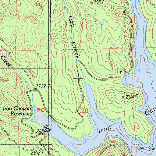 Topographic Map of Little Gap Creek, CA