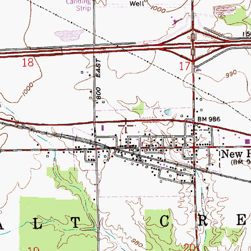 Topographic Map of New Point Volunteer Fire Department, IN