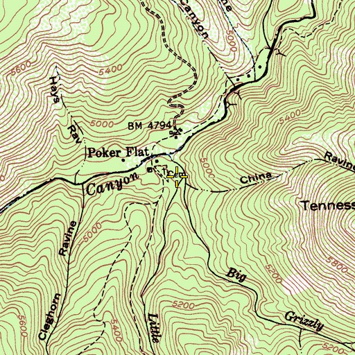 Topographic Map of Little Grizzly Creek, CA