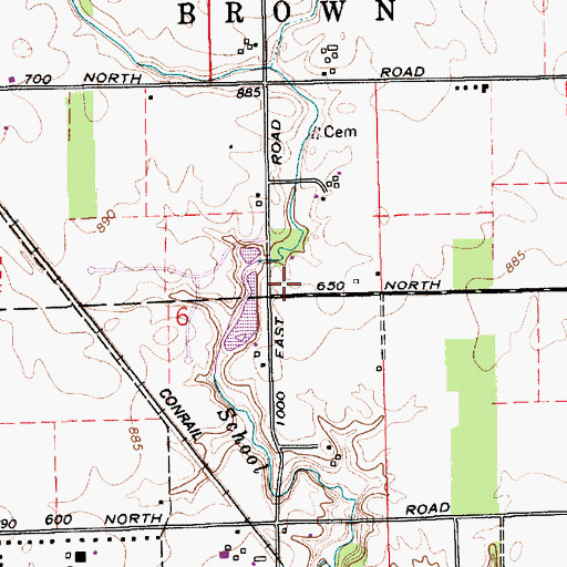 Topographic Map of Brownsburg Fire Station 133, IN