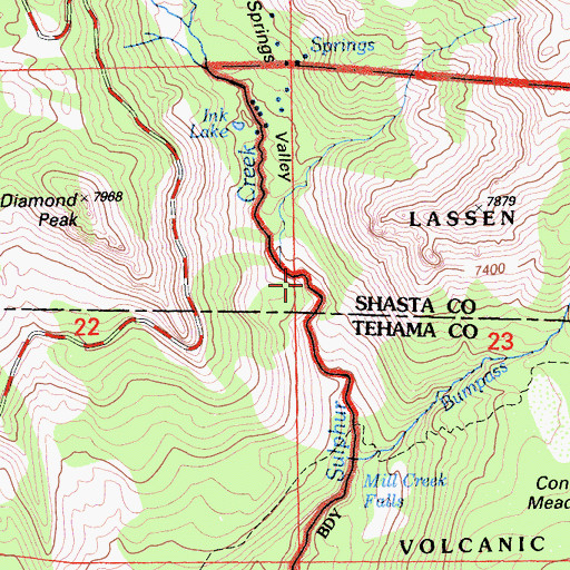 Topographic Map of Little Hot Springs Valley, CA