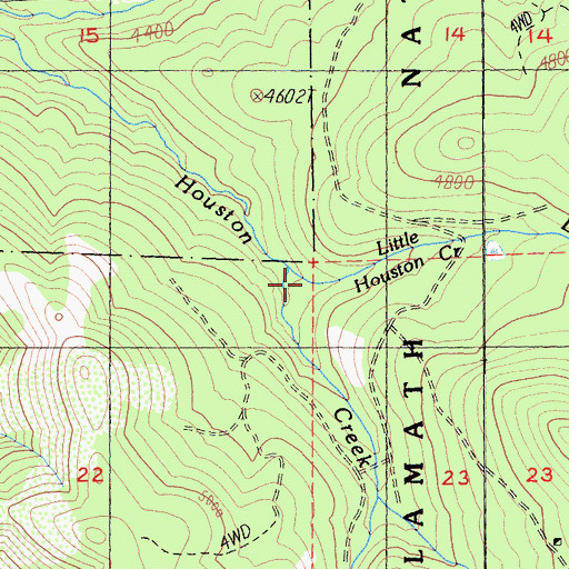 Topographic Map of Little Houston Creek, CA