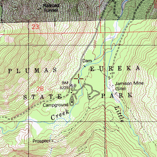 Topographic Map of Little Jamison Creek, CA