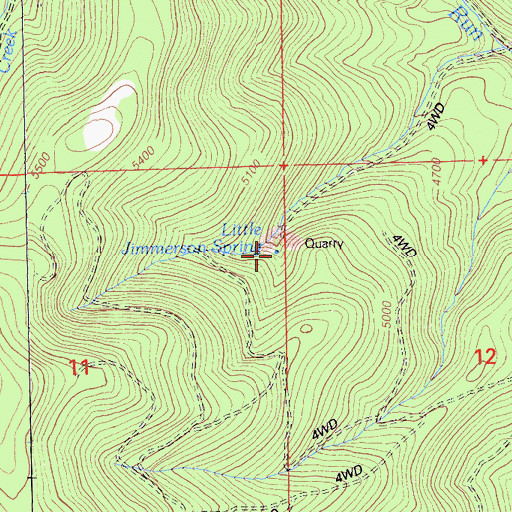 Topographic Map of Little Jimmerson Spring, CA
