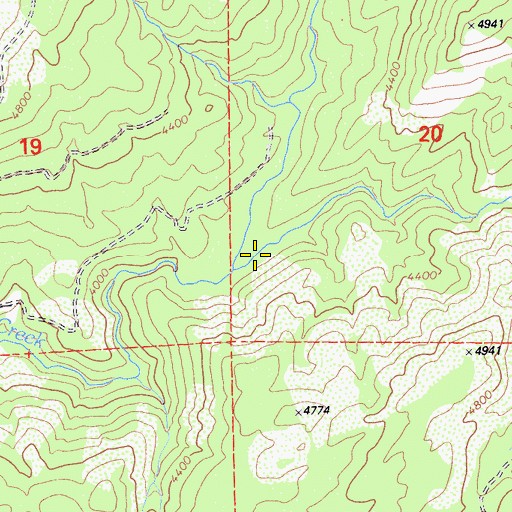 Topographic Map of Little Kimshew Creek, CA