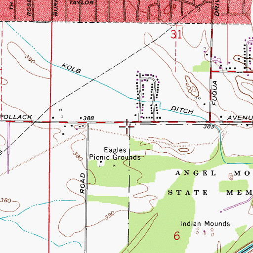 Topographic Map of Knight Township Fire Department Company 7 (historical), IN
