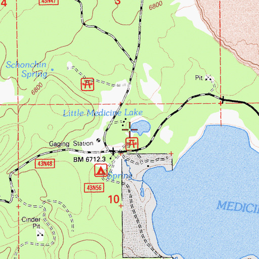 Topographic Map of Little Medicine Lake, CA