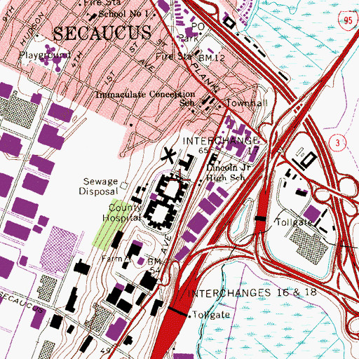 Topographic Map of Meadowview Psychiatric Hospital, NJ