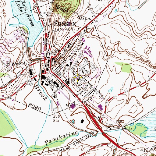 Topographic Map of Saint Clares Hospital, NJ