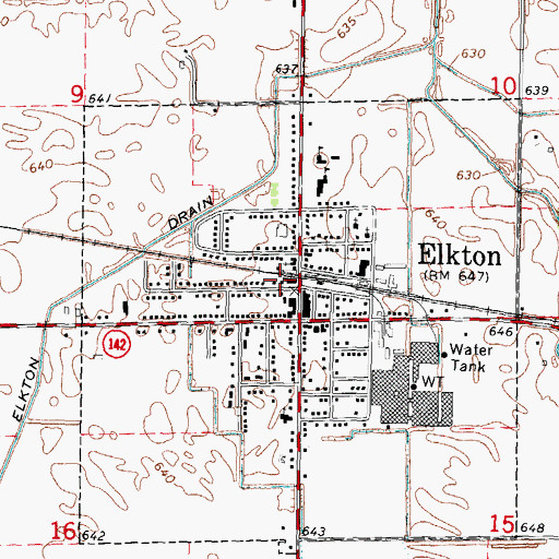 Topographic Map of Oliver Township Fire Department, MI