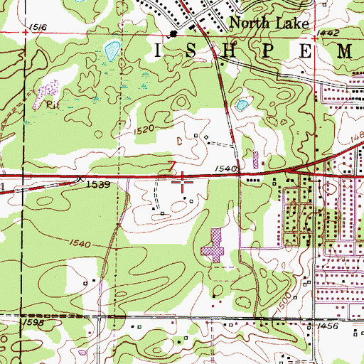 Topographic Map of Michigan Department of Natural Resources Ishpeming Field Office, MI