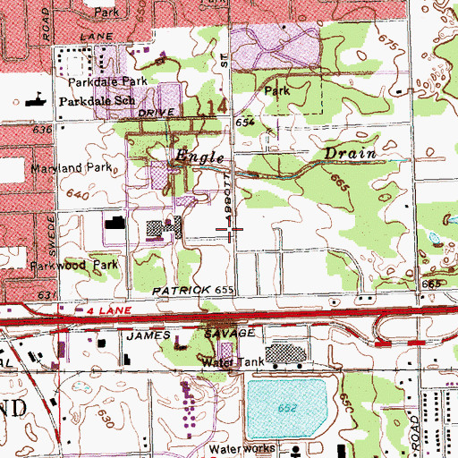 Topographic Map of The Dow Chemical Company Emergency Services, MI
