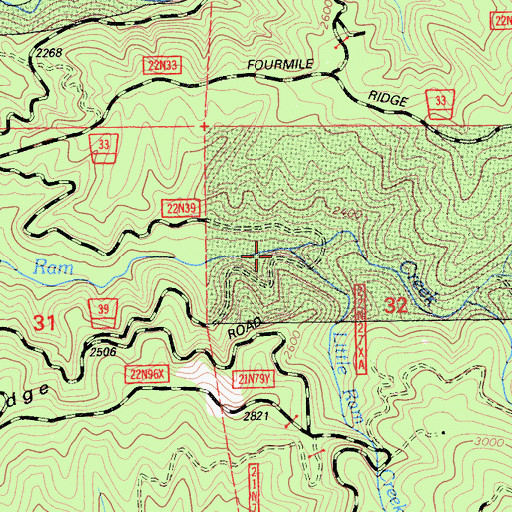 Topographic Map of Little Ram Creek, CA