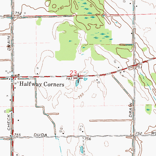Topographic Map of Sigel Township Fire Department, MI