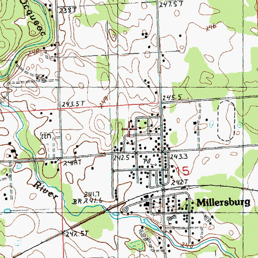Topographic Map of Case Township Fire Department, MI