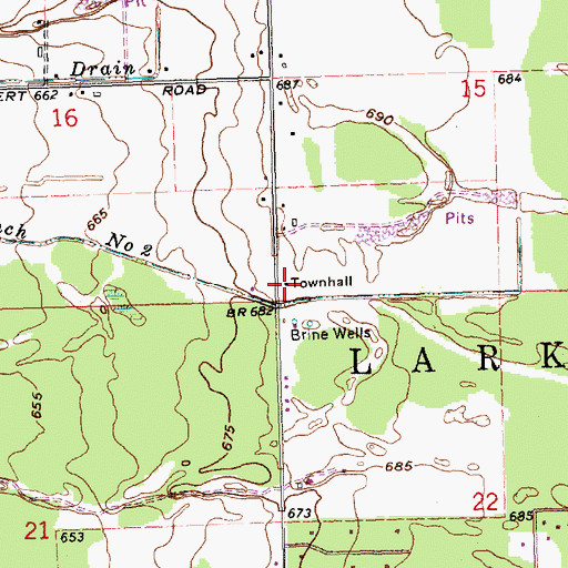 Topographic Map of Larkin Township Fire Department, MI