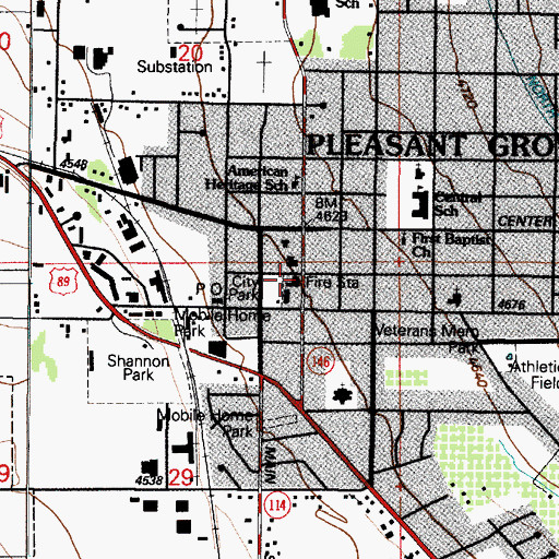 Topographic Map of Pleasant Grove Fire Department, UT