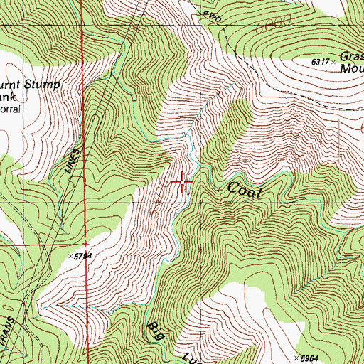 Topographic Map of Big Lue Canyon, AZ