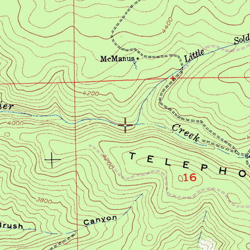 Topographic Map of Little Soldier Creek, CA