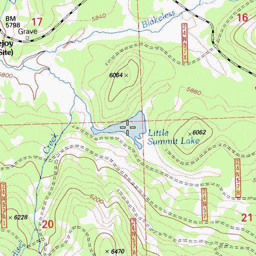 Topographic Map of Little Summit Lake, CA