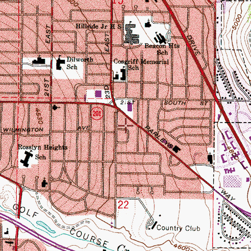 Topographic Map of Salt Lake City Fire Department Fire Station 13, UT
