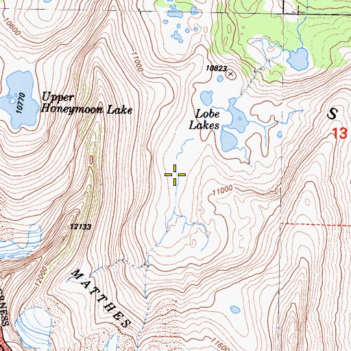 Topographic Map of Lobe Lakes, CA