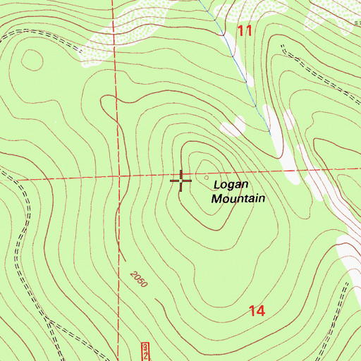 Topographic Map of Logan Mountain, CA