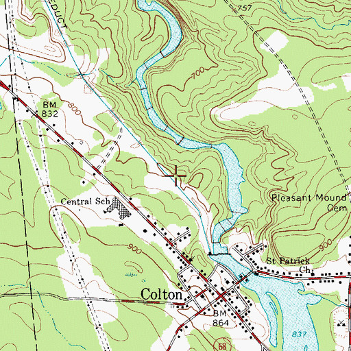Topographic Map of Colton Census Designated Place, NY