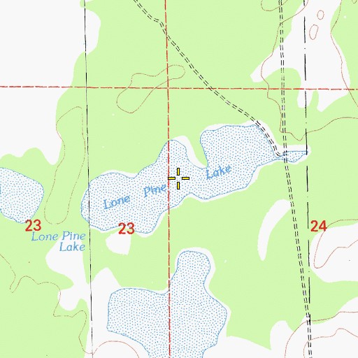 Topographic Map of Lone Pine Lake, CA