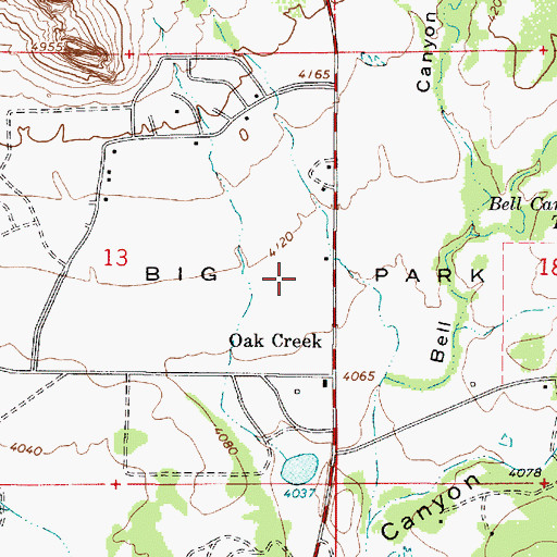 Topographic Map of Big Park, AZ