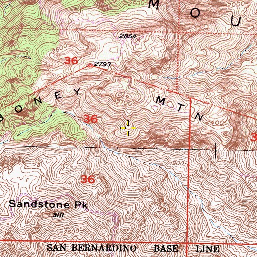 Topographic Map of Balanced Rock, CA