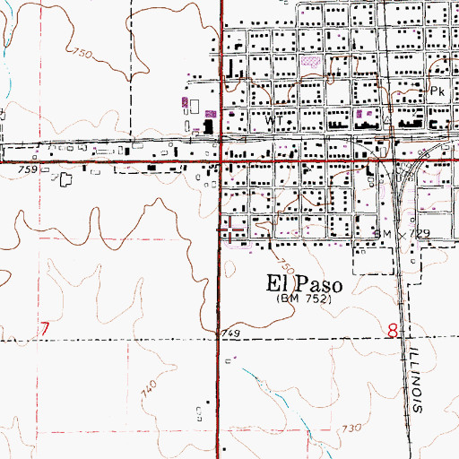 Topographic Map of Kilpatricks Mobile Home Park, IL