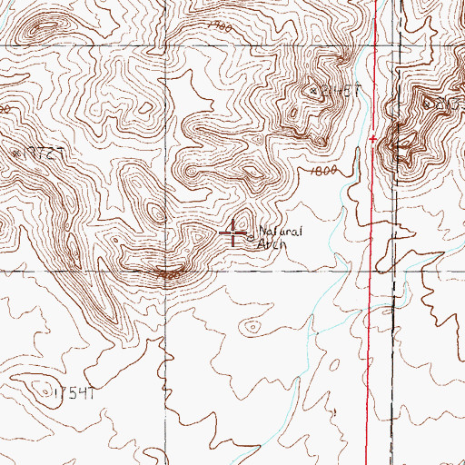 Topographic Map of Natural Arch, AZ