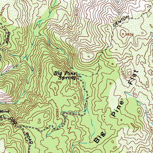 Topographic Map of Big Pine Spring, AZ